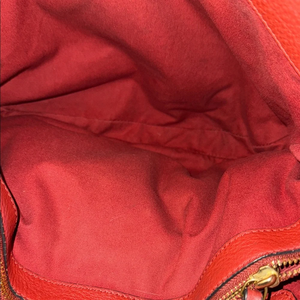 Tory Burch Gemini Link Redwood Leather Shoulder Bag with Gold tone Accent - Picture 9 of 16